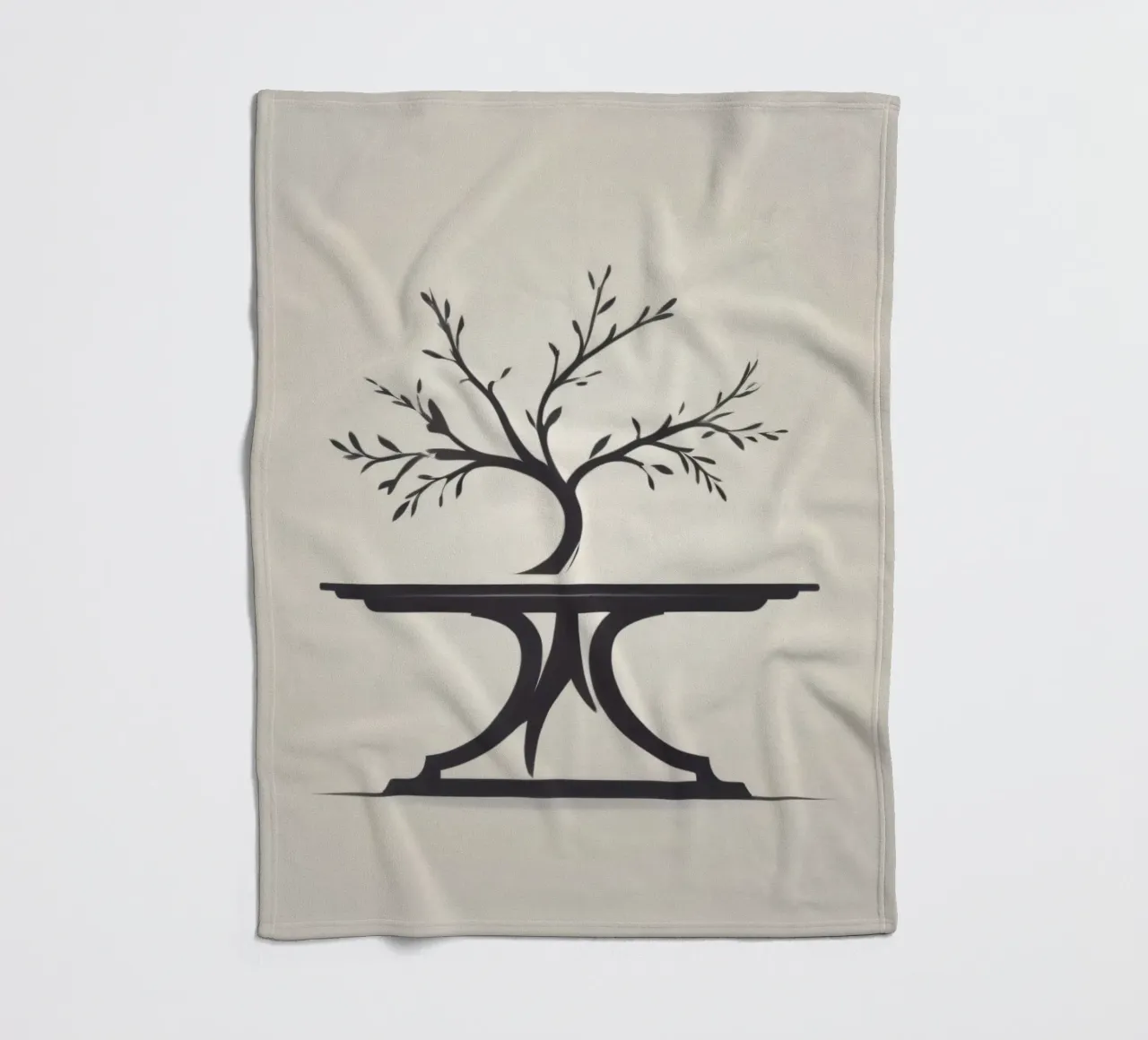 Elegant tree design with branches and leaves fleece blanket by DesignDoodle