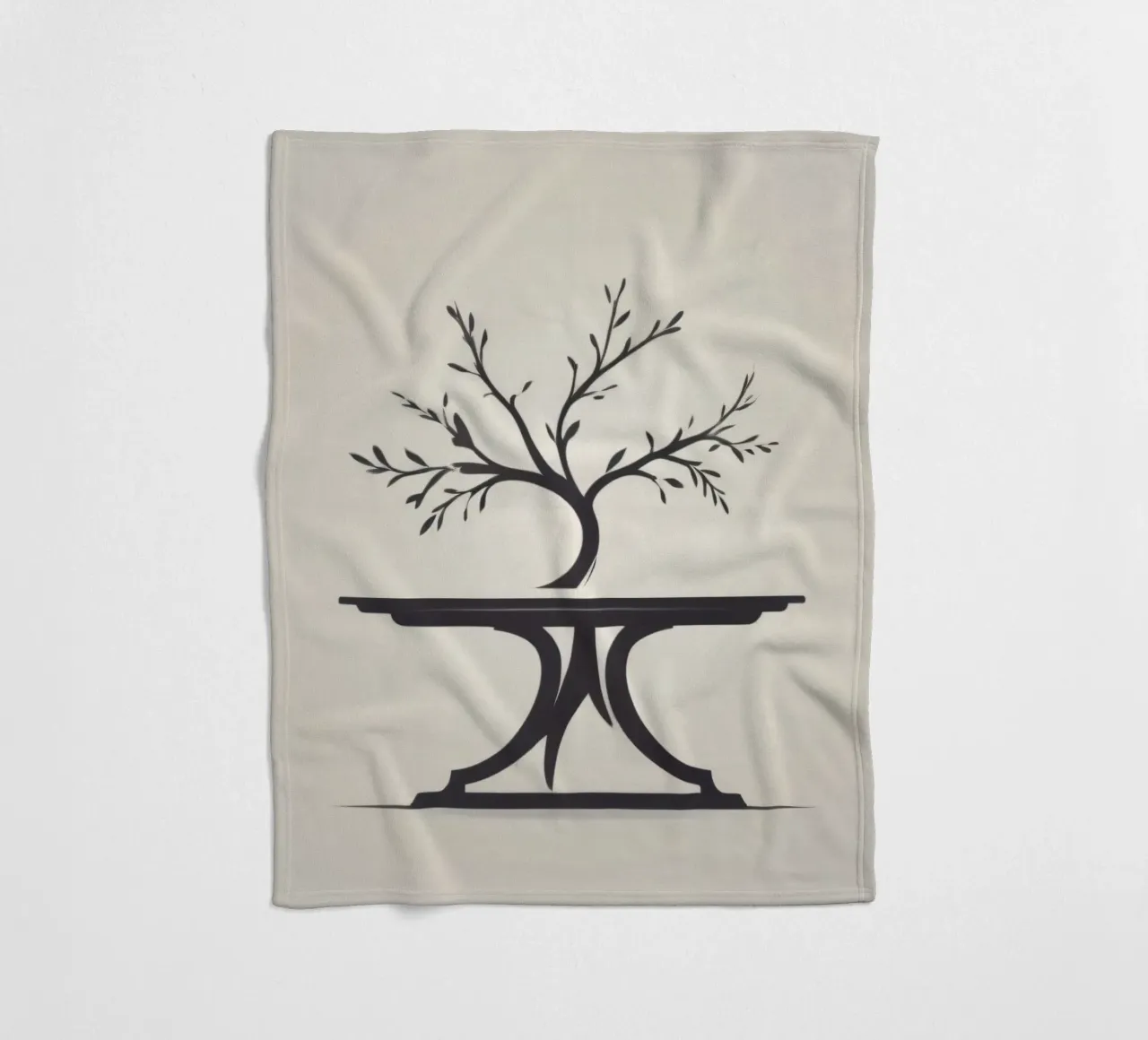 Elegant tree design with branches and leaves fleece blanket by DesignDoodle