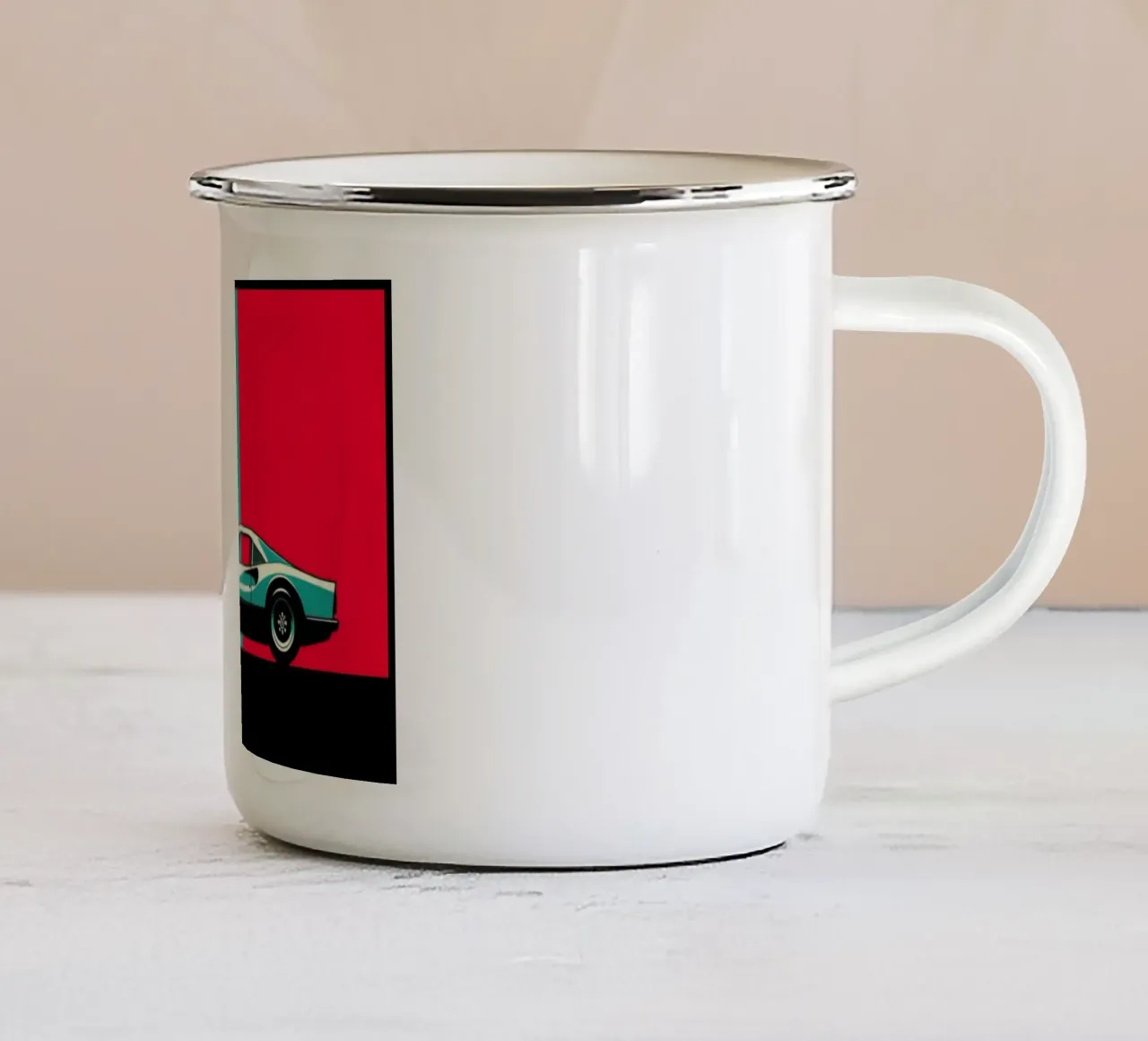 Ferrari - Stampa poster d'epoca tazza in smalto da posterprints-by-nomad