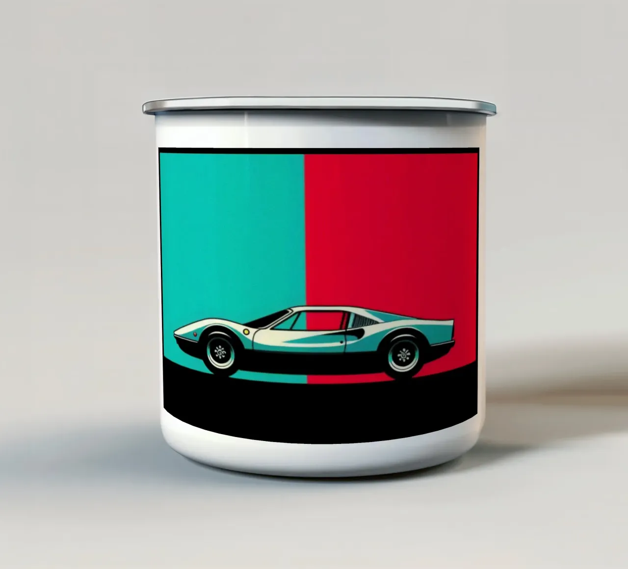 Ferrari - Stampa poster d'epoca tazza in smalto da posterprints-by-nomad