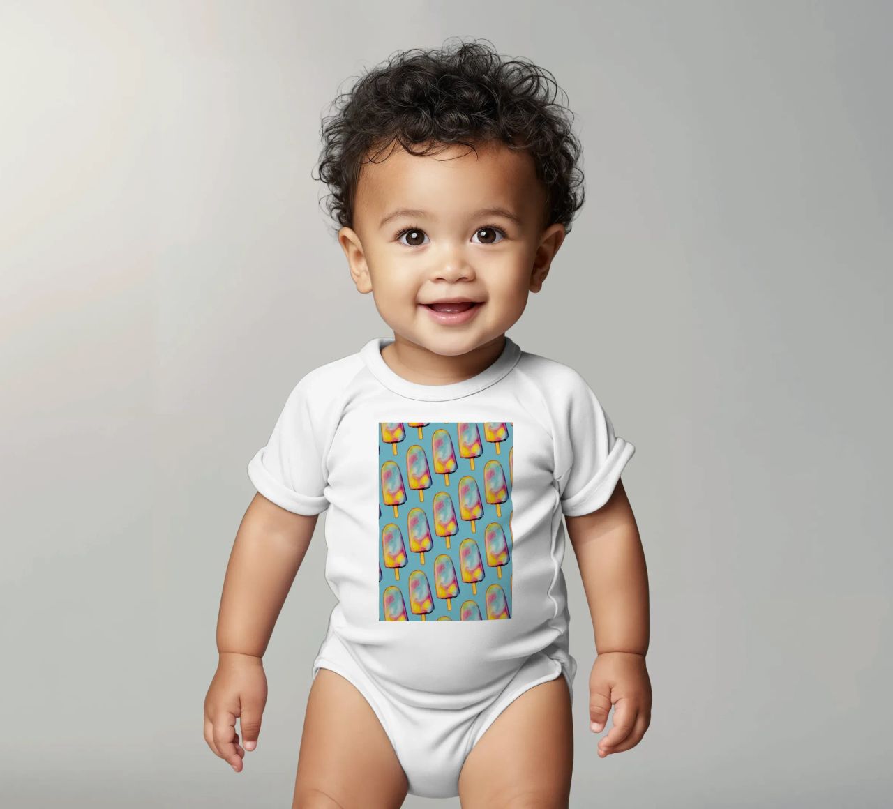 Rainbow Paddle Pop body neonato maniche corte da Kelly Gilleran