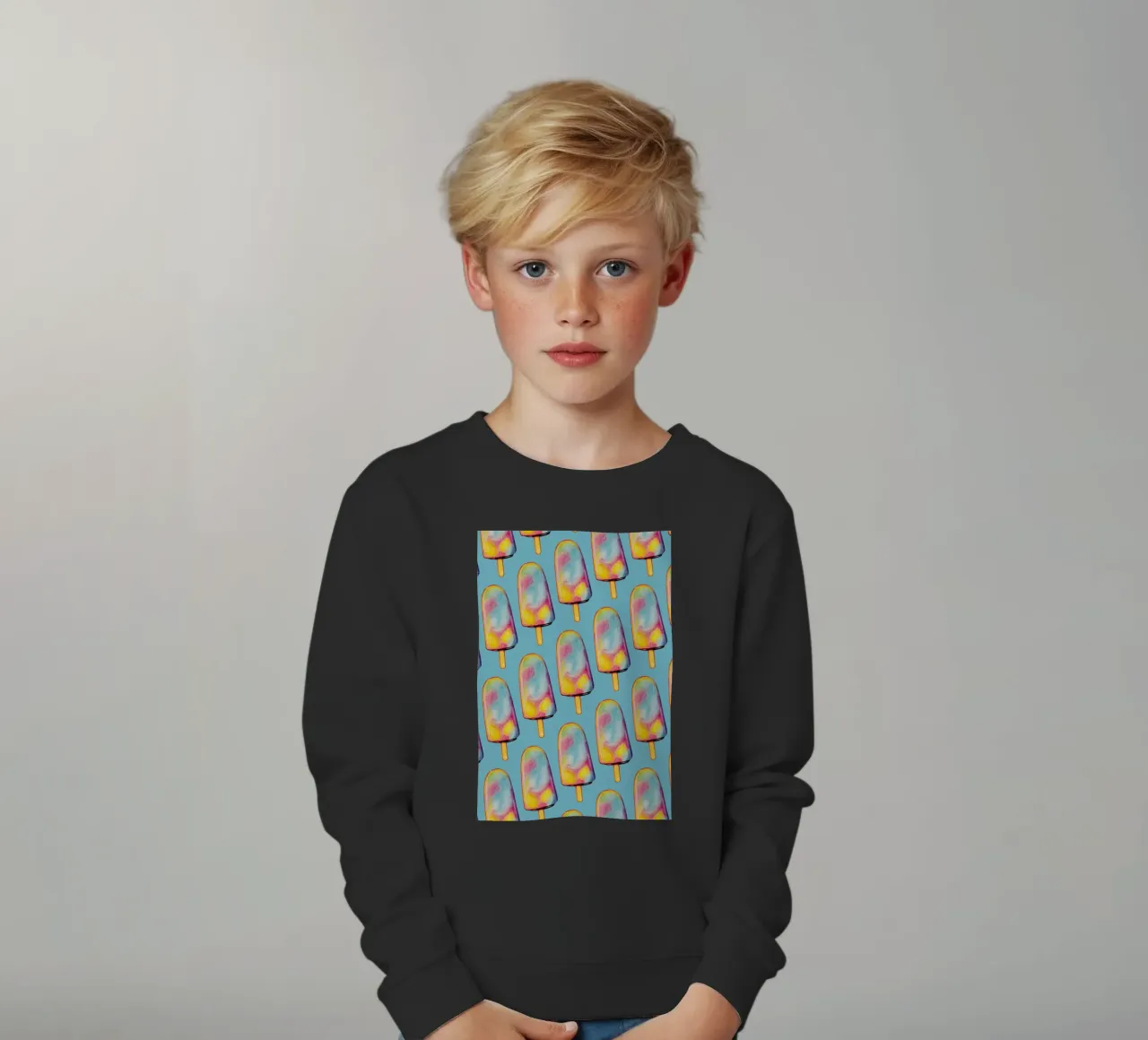 Rainbow Paddle Pop felpa bambino da Kelly Gilleran