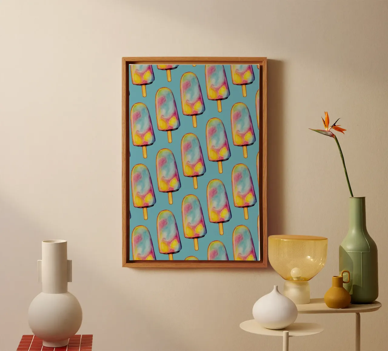 Rainbow Paddle Pop tela con Cornice a cassetta da Kelly Gilleran