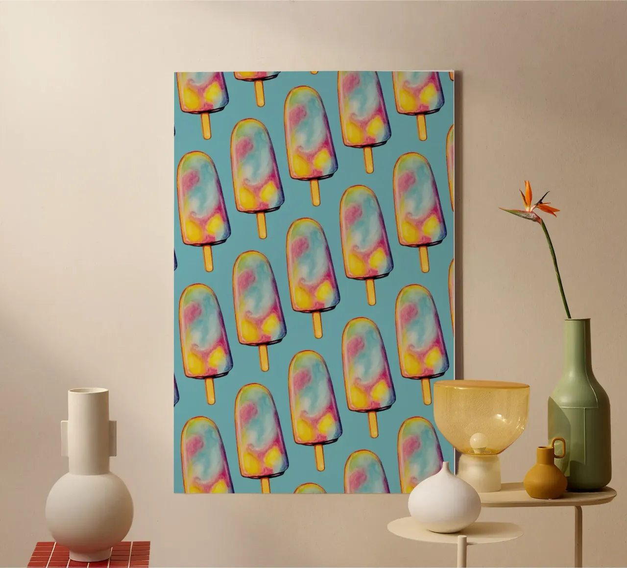 Rainbow Paddle Pop tela con Cornice a cassetta da Kelly Gilleran