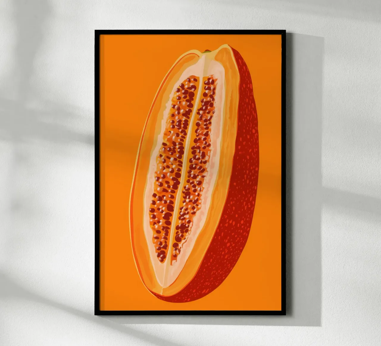 Orange Papaya | Sonniges Küchenposter Hahnemühle von Autofocus