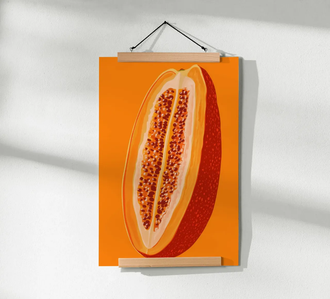 Orange Papaya | Sonniges Küchenposter Hahnemühle von Autofocus