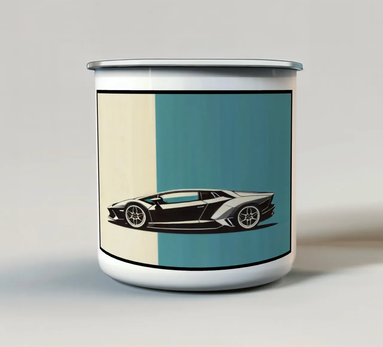 Lamborghini - Stampa poster d'epoca tazza in smalto da posterprints-by-nomad