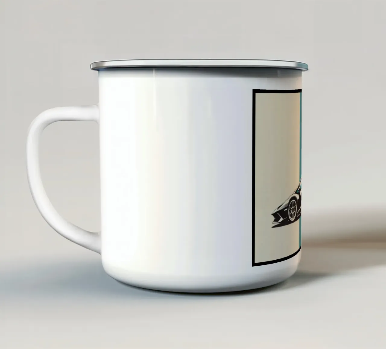 Lamborghini - Stampa poster d'epoca tazza in smalto da posterprints-by-nomad