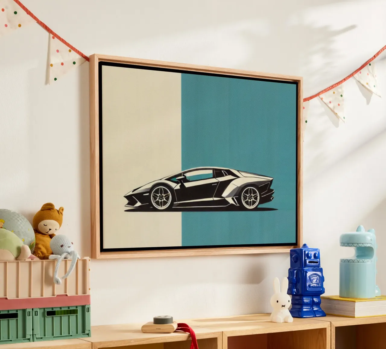 Lamborghini - Impression d'affiches anciennes toile avec Caisse américaine de posterprints-by-nomad