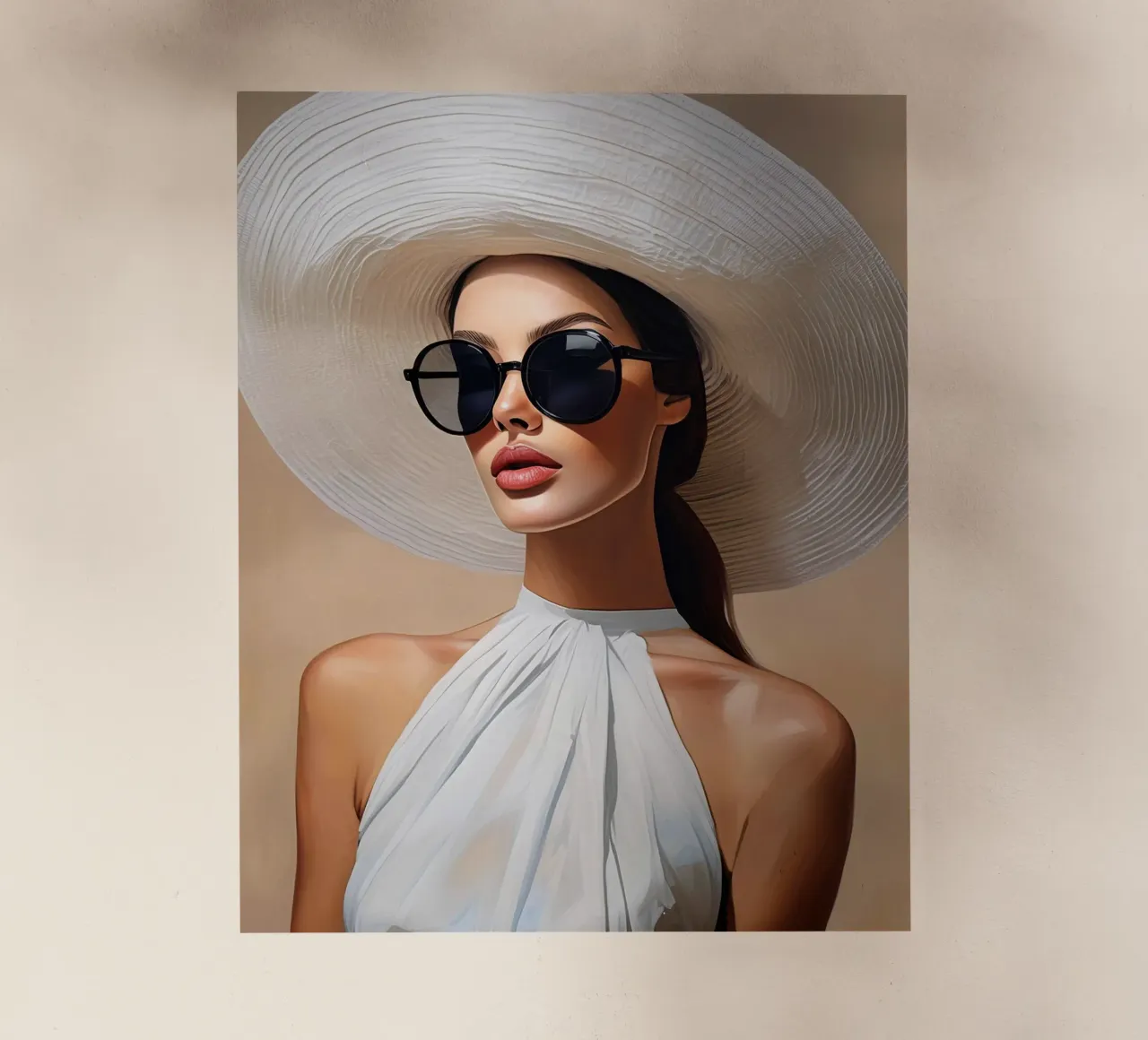Donna con cappello bianco pellicola backlit da Take Your Art BV