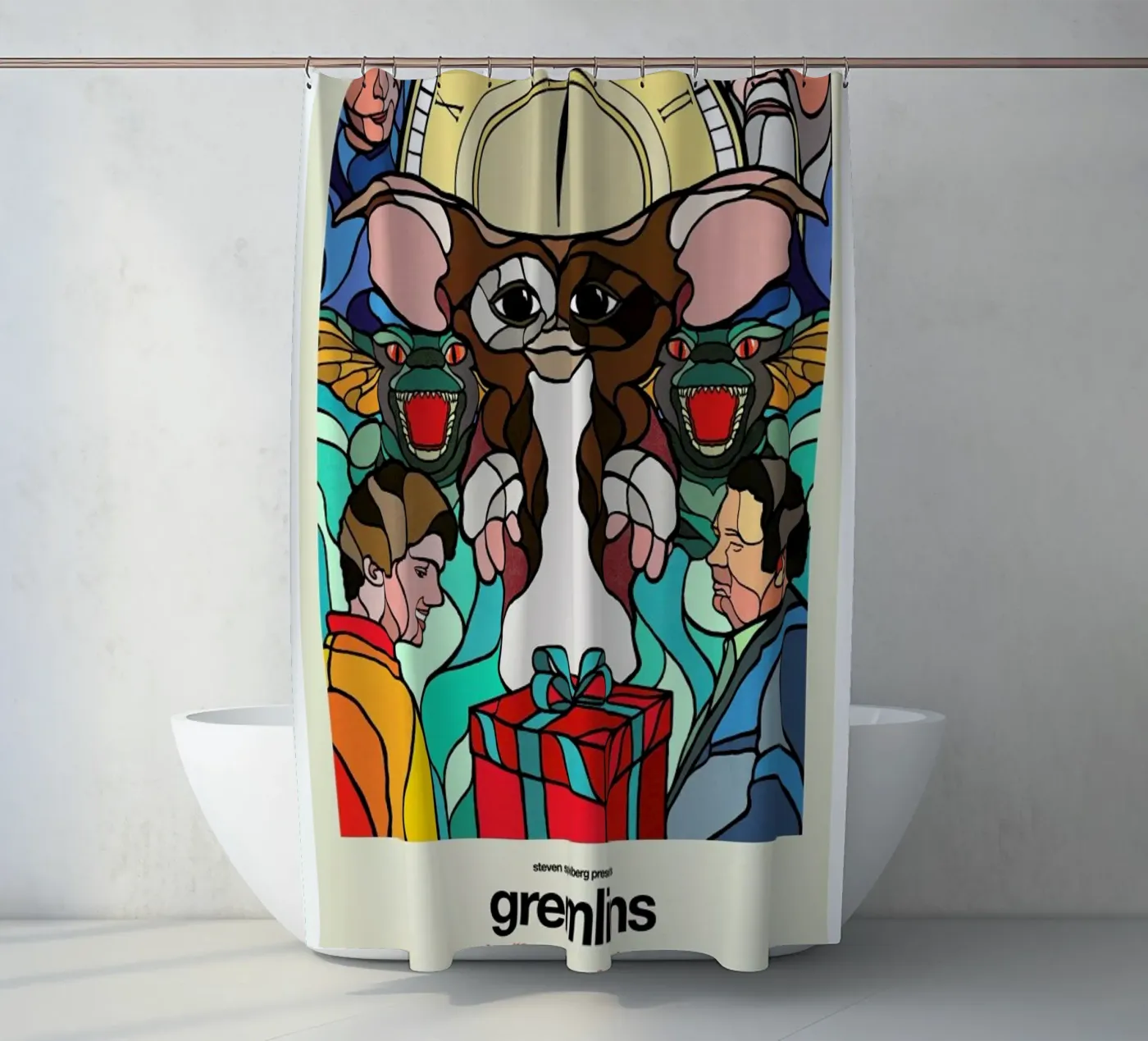 Gremlins douchegordijn van Van Orton Design