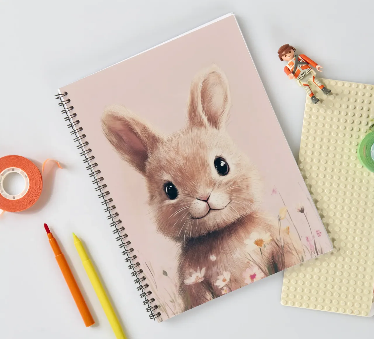 Hero #37: Hare in spring spiral notebook by farbenhelden