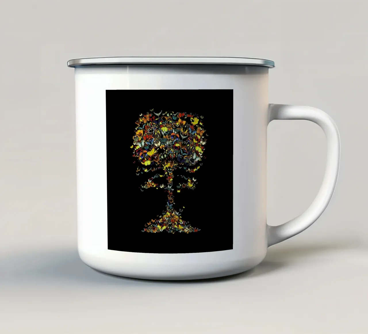 Atomic Butterfly tazza in smalto da Tobe Fonseca