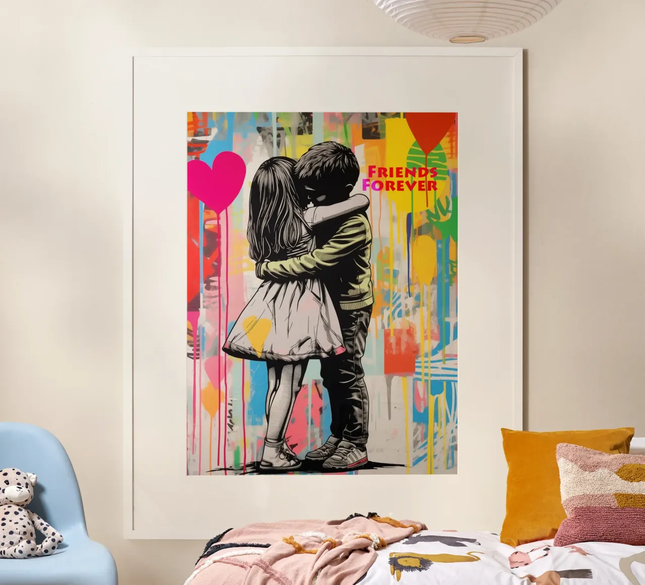 Frère et sœur - amis pour toujours | Banksy Style poster de Autofocus