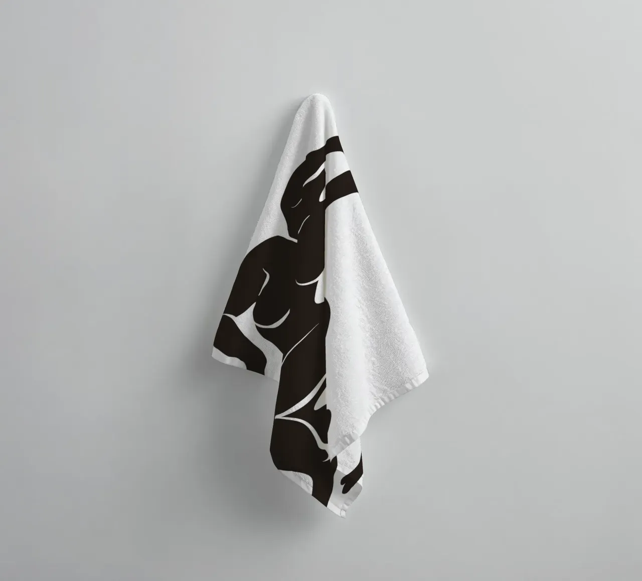 silhouette of a human form asciugamano da bagno da ramosashop