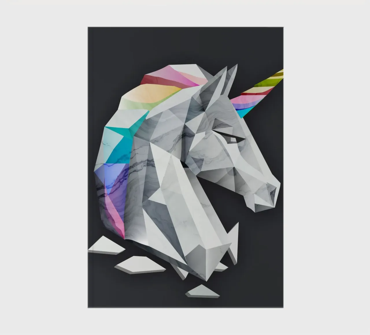 Unicorno geometrico con criniera arcobaleno diario da namosh