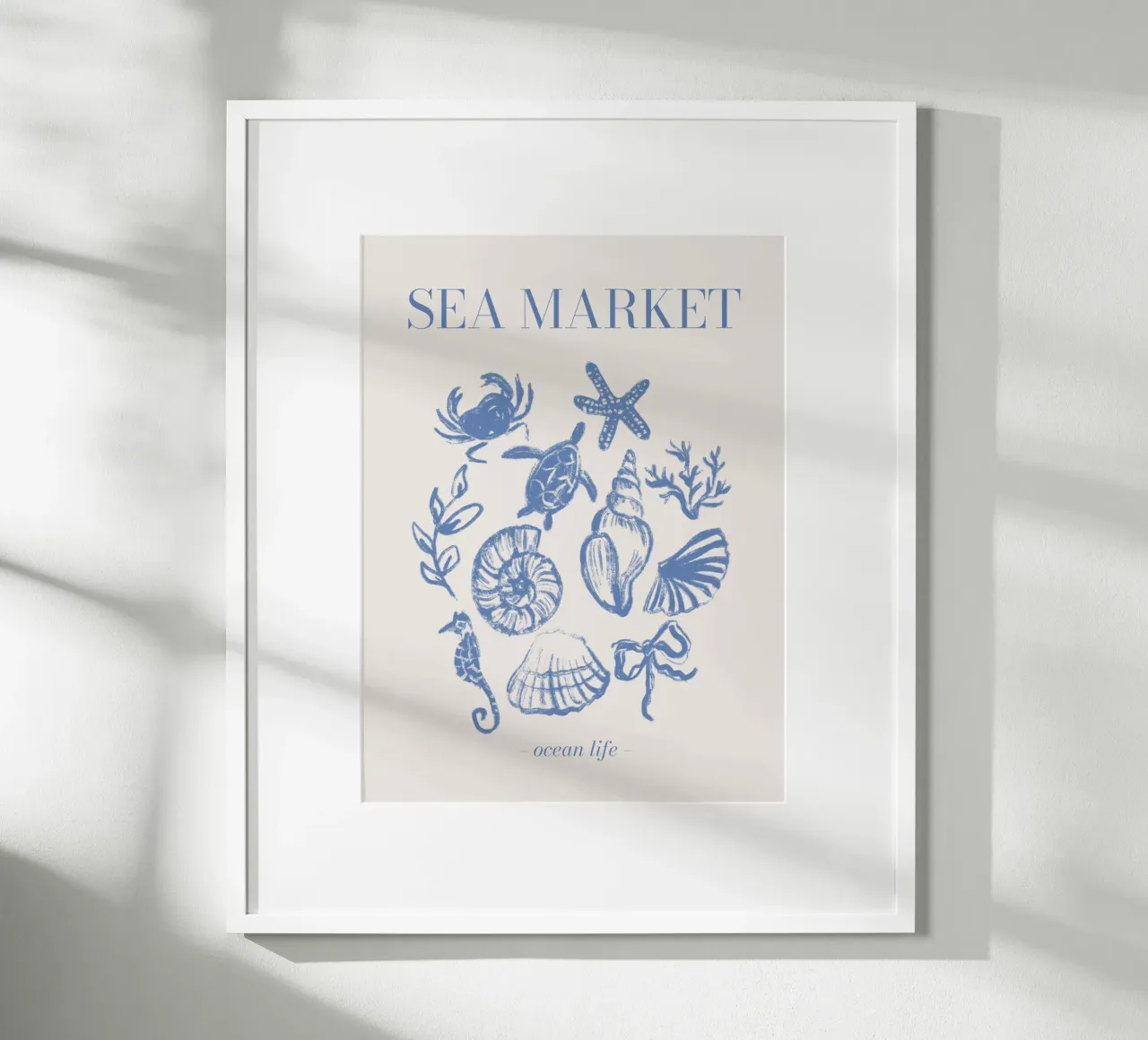 Sea Market poster with plastic frame by Magnific