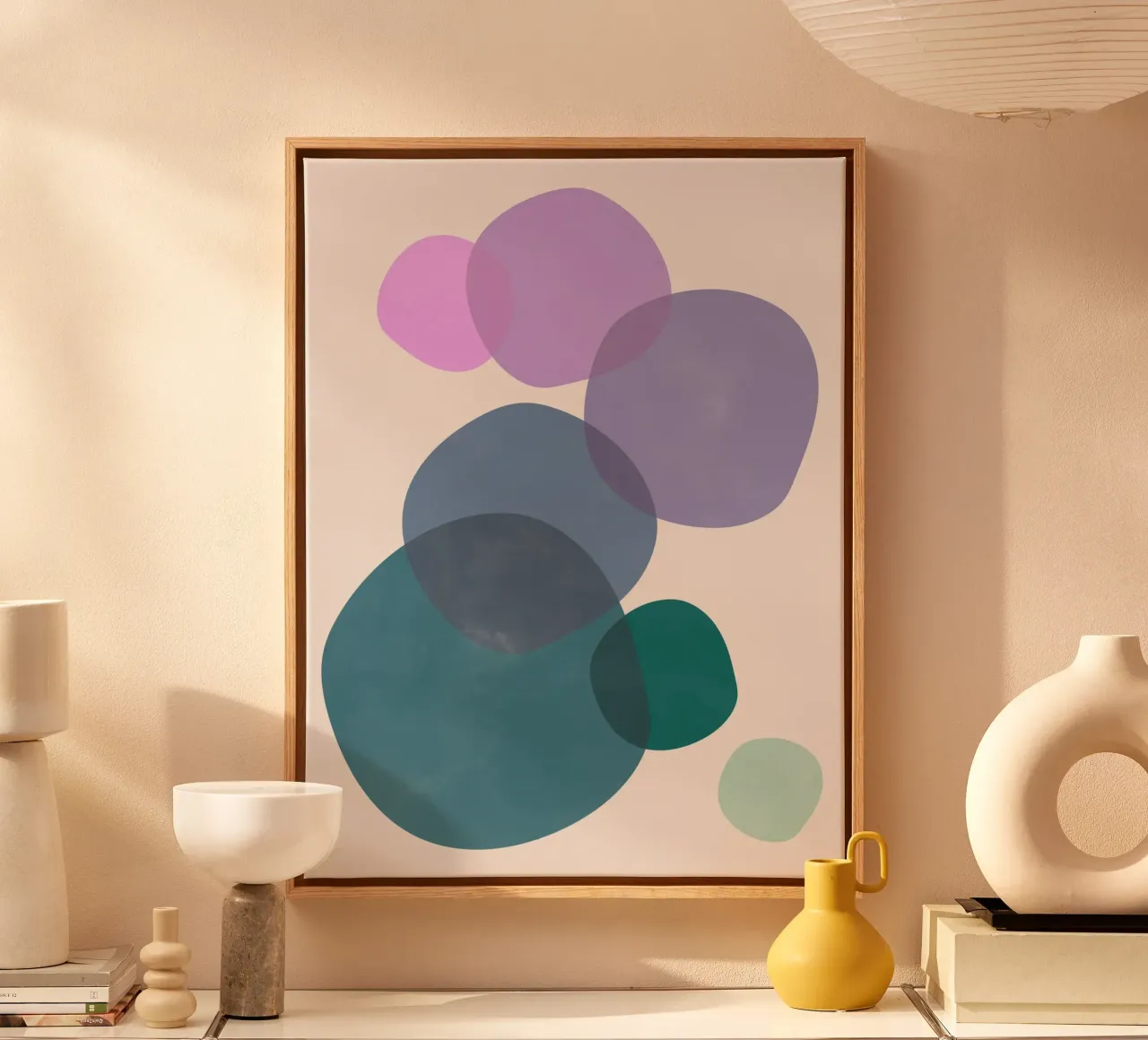 Bubbles N1 tela con Cornice a cassetta da susanapaz