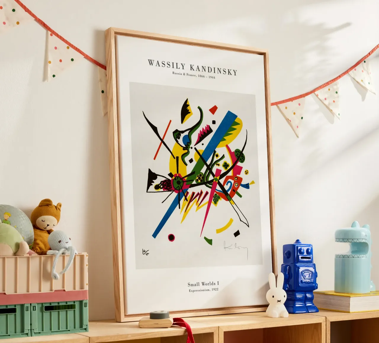 Wassily Kandinsky - Kleine Welten I tela con Cornice a cassetta da Old Masters