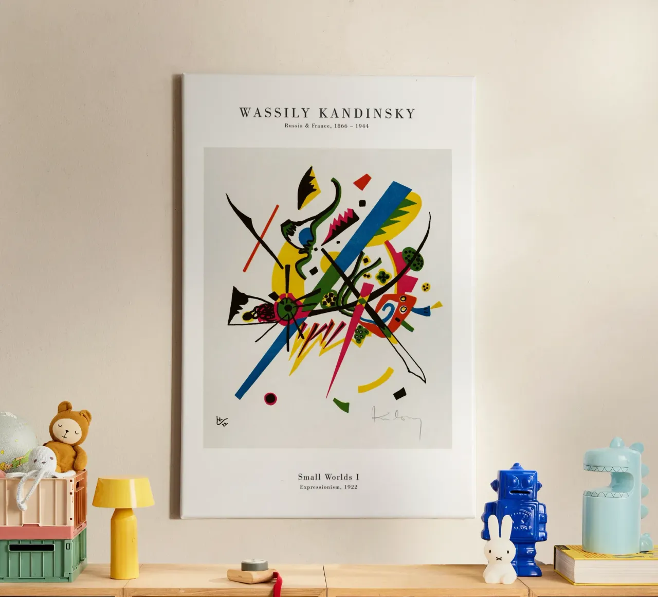 Wassily Kandinsky - Kleine Welten I tela con Cornice a cassetta da Old Masters