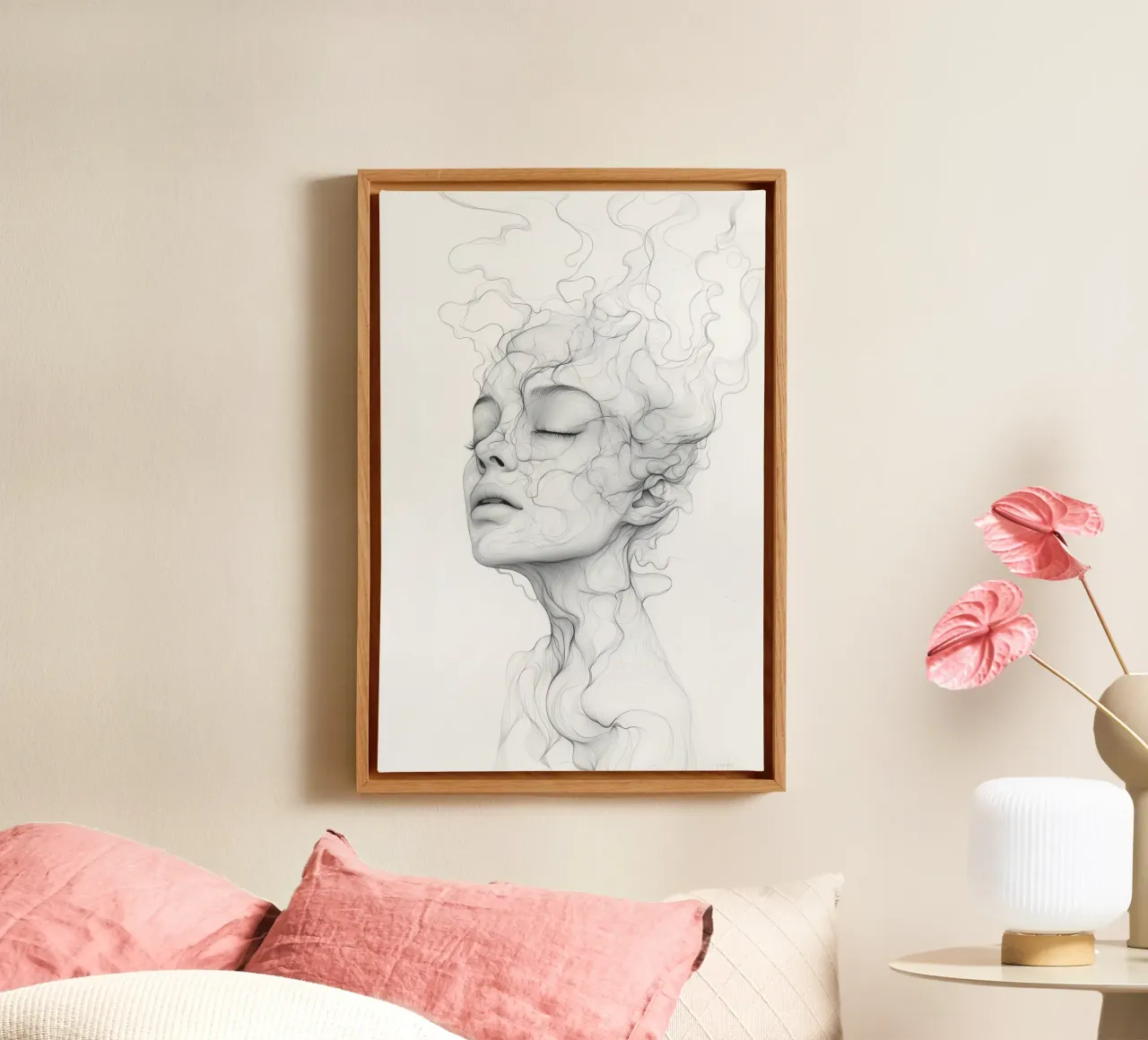 Clouds in the head canvas with Floater frame by selinajaecks