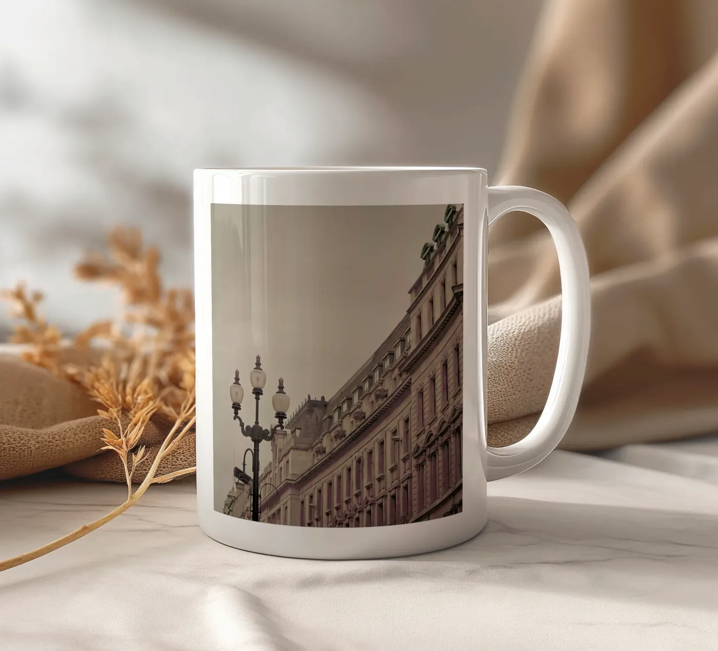Regent St Square ceramic mug by Keri Bevan