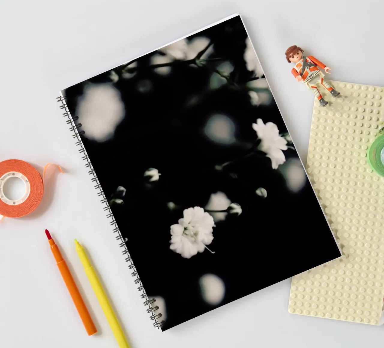 Babys Breath spiral notebook by Ingrid Beddoes