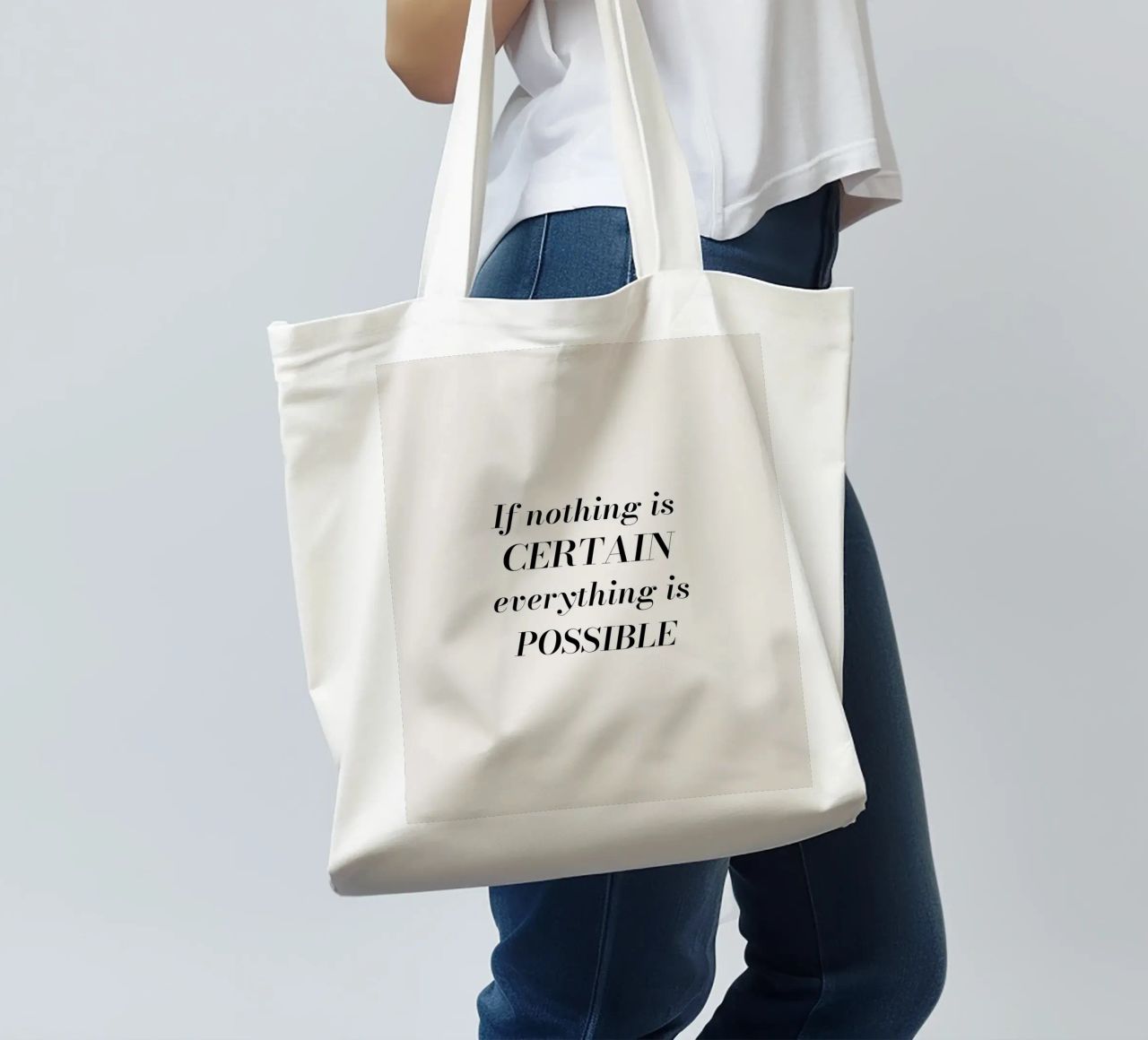 If nothing is certain, everything is possible borsa in juta da Magnific