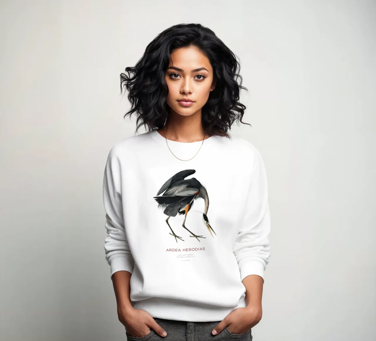 Großer Blaureiher oder Ardea herodias Sweatshirt von Vintagrafica