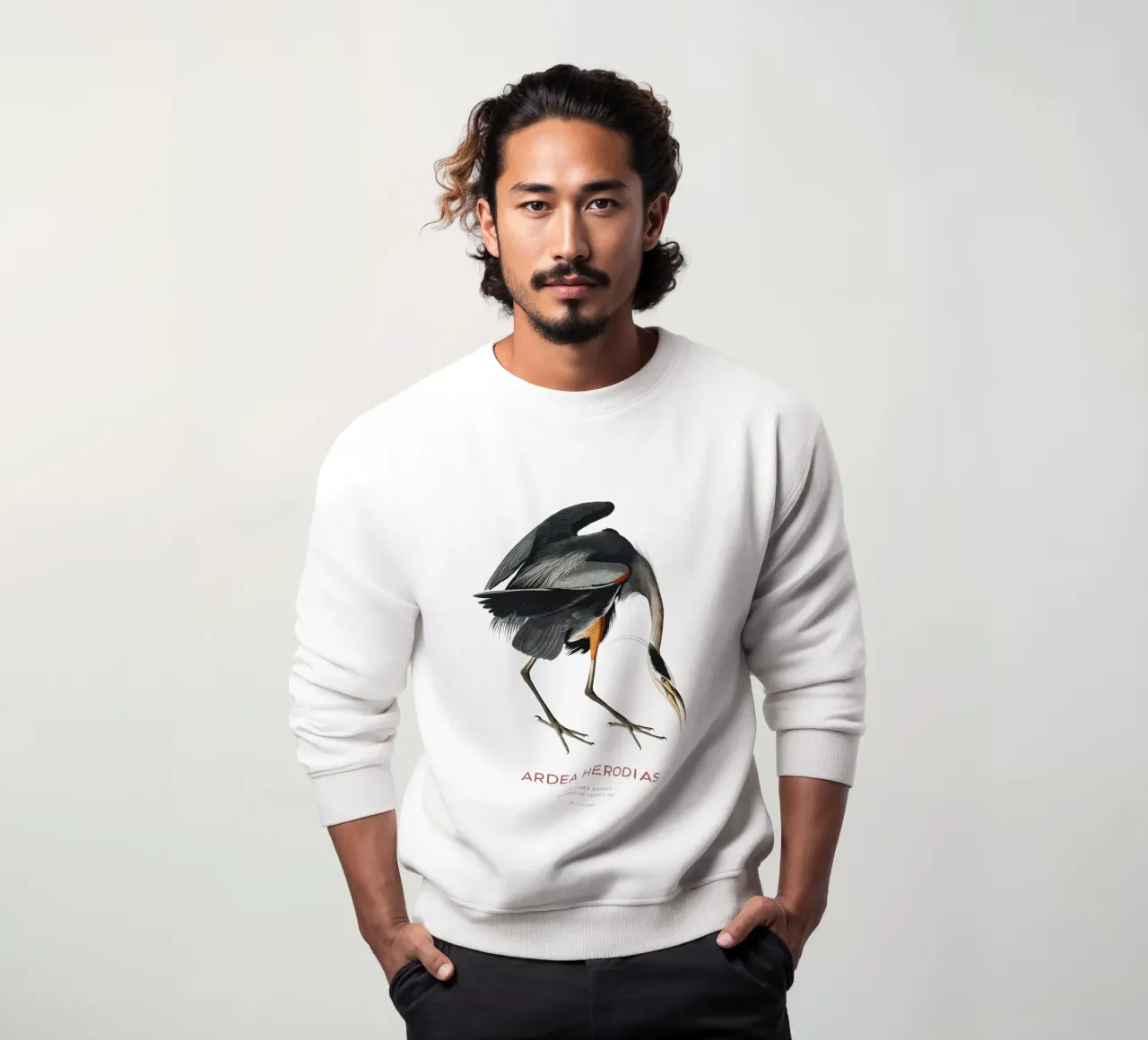 Großer Blaureiher oder Ardea herodias Sweatshirt von Vintagrafica