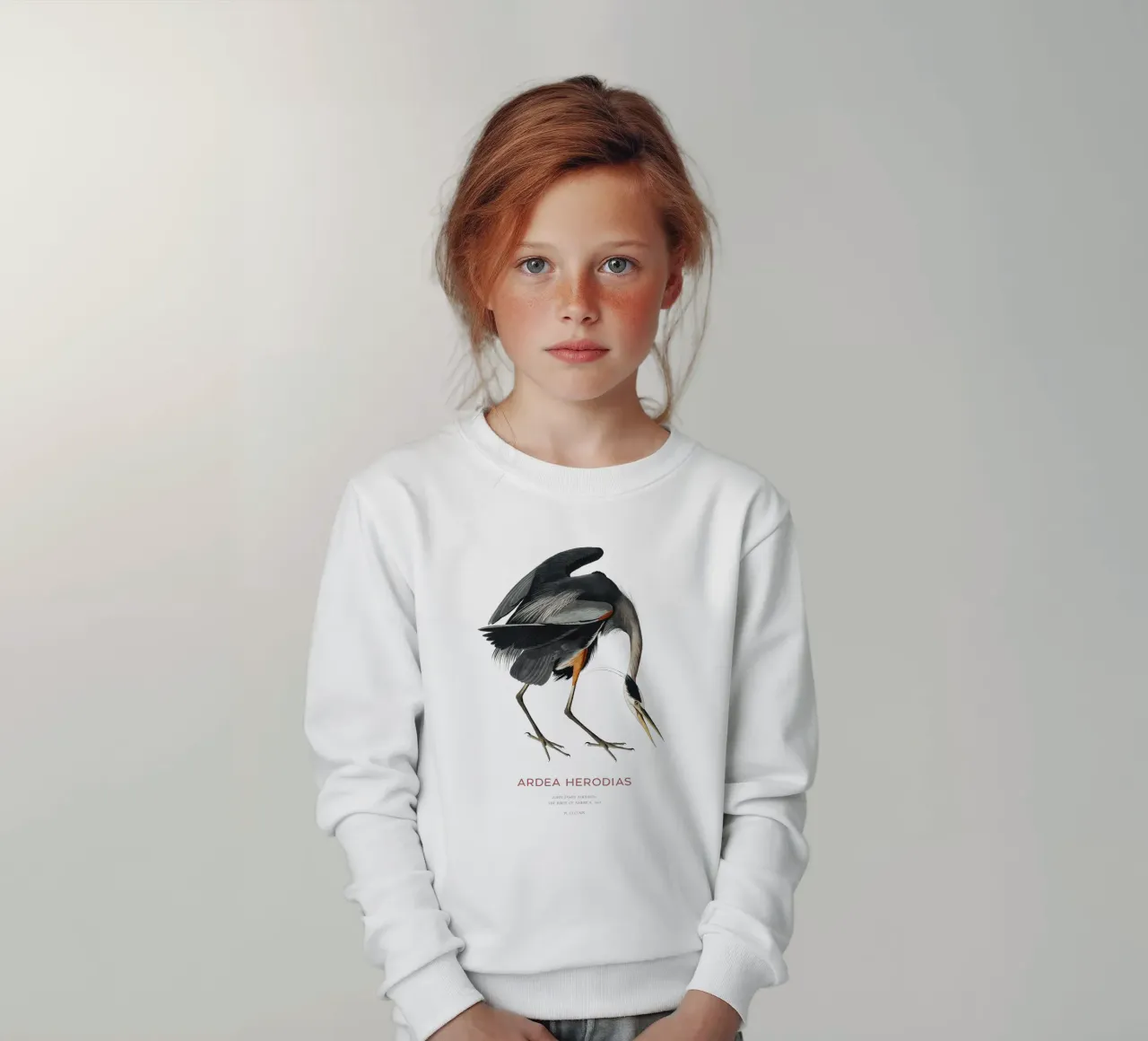Airone azzurro maggiore o Ardea herodias felpa bambino da Vintagrafica