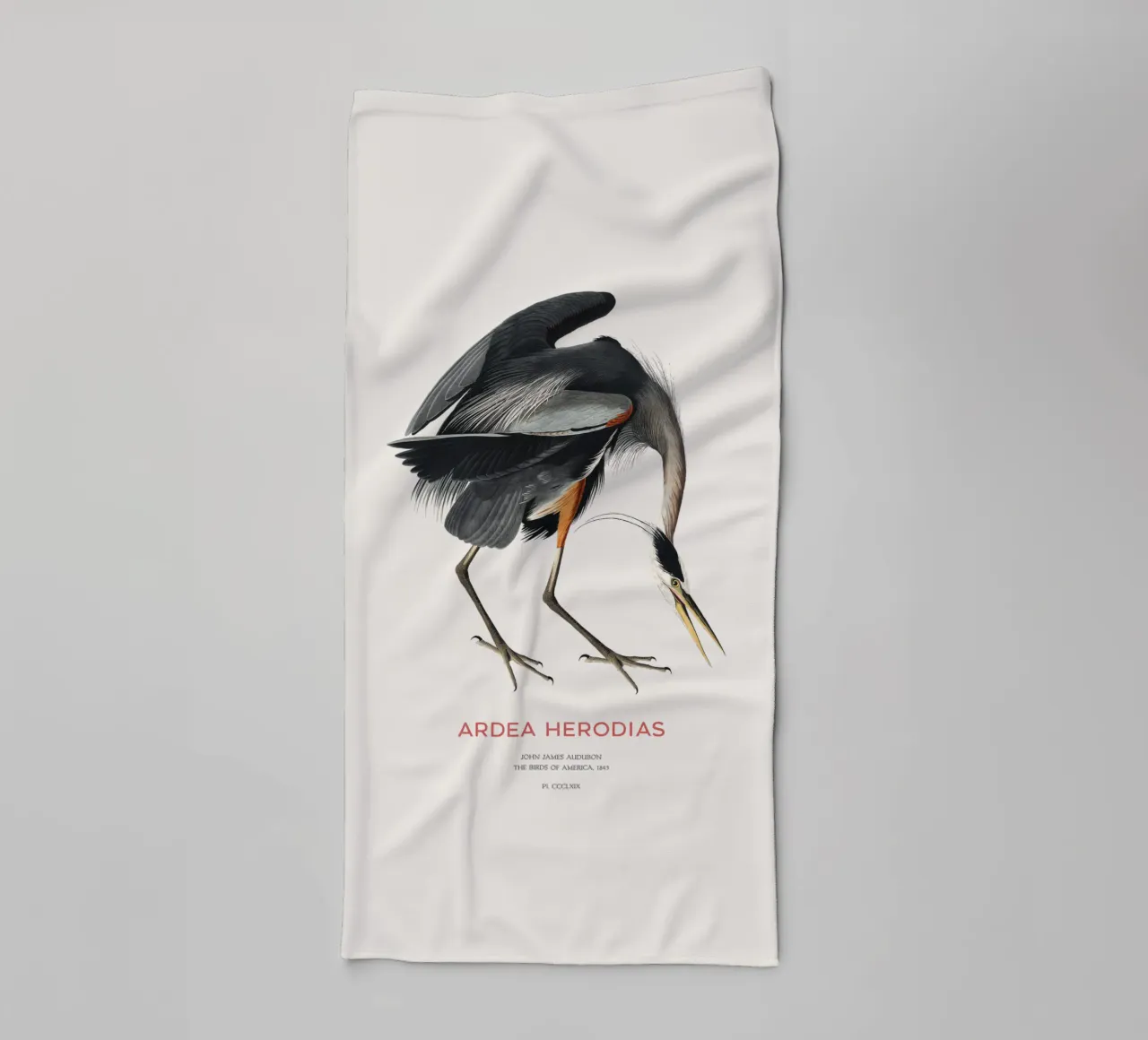 Großer Blaureiher oder Ardea herodias Handtuch von Vintagrafica