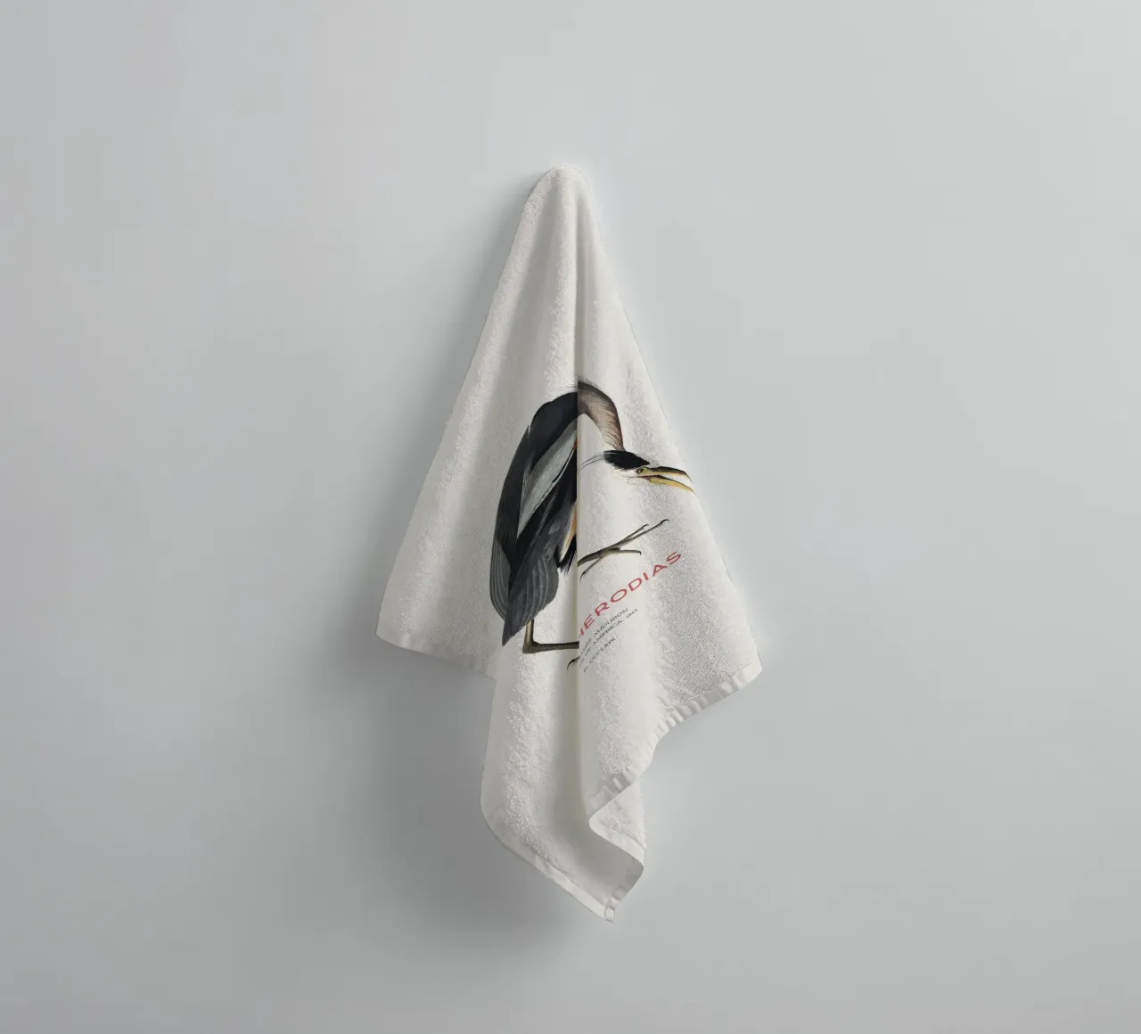 Großer Blaureiher oder Ardea herodias Handtuch von Vintagrafica
