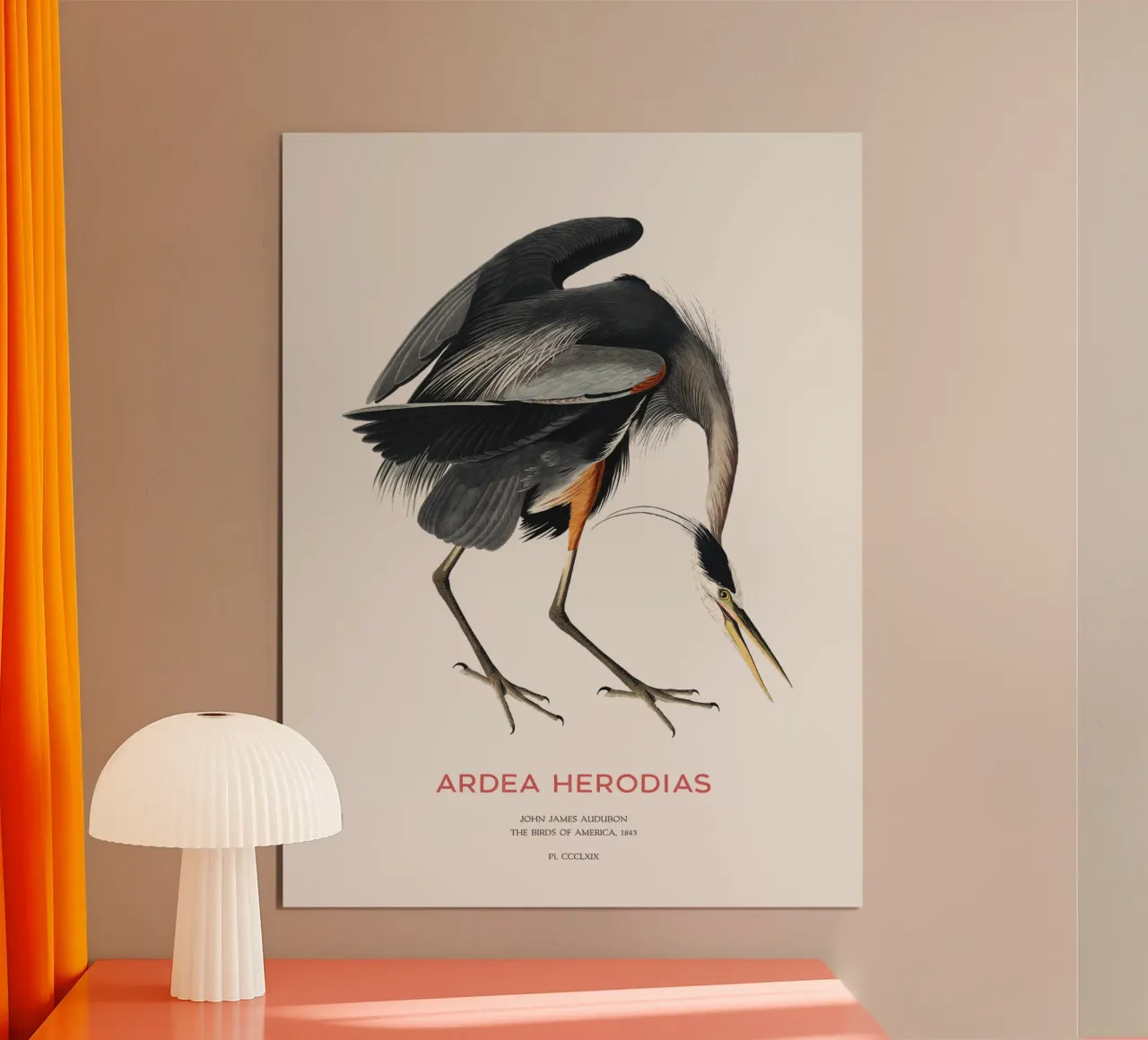Großer Blaureiher oder Ardea herodias Hahnemühle von Vintagrafica