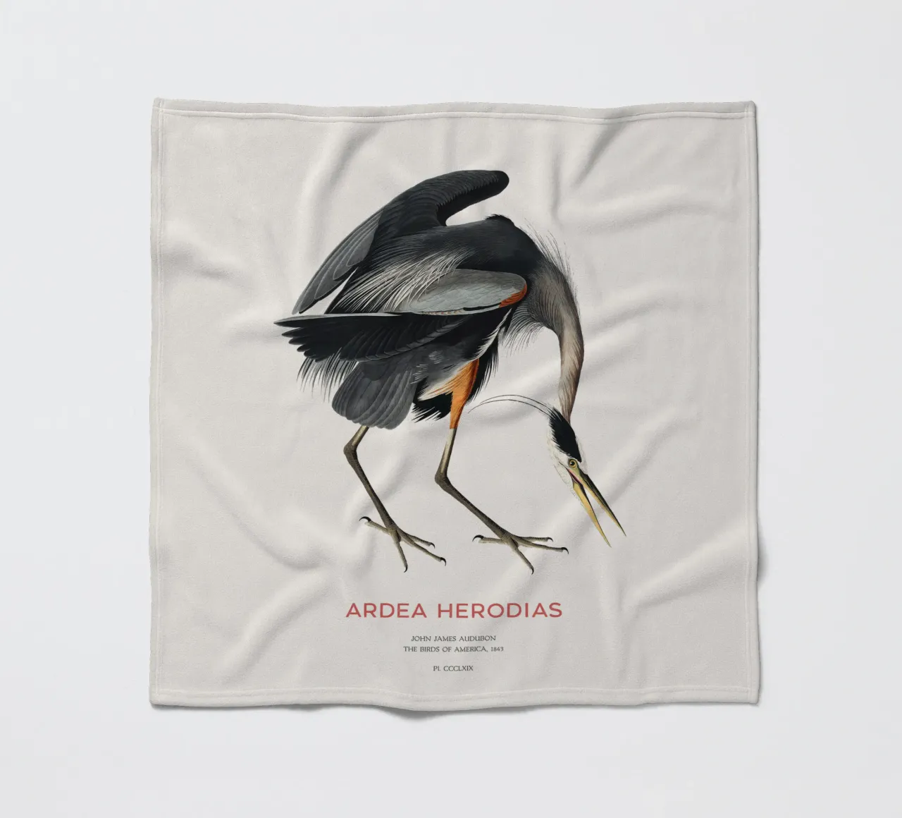 Großer Blaureiher oder Ardea herodias Fleecedecke von Vintagrafica