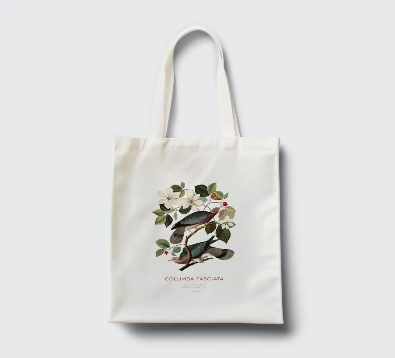 Piccione dalla coda a nastro o Columba fasciata borsa in juta da Vintagrafica