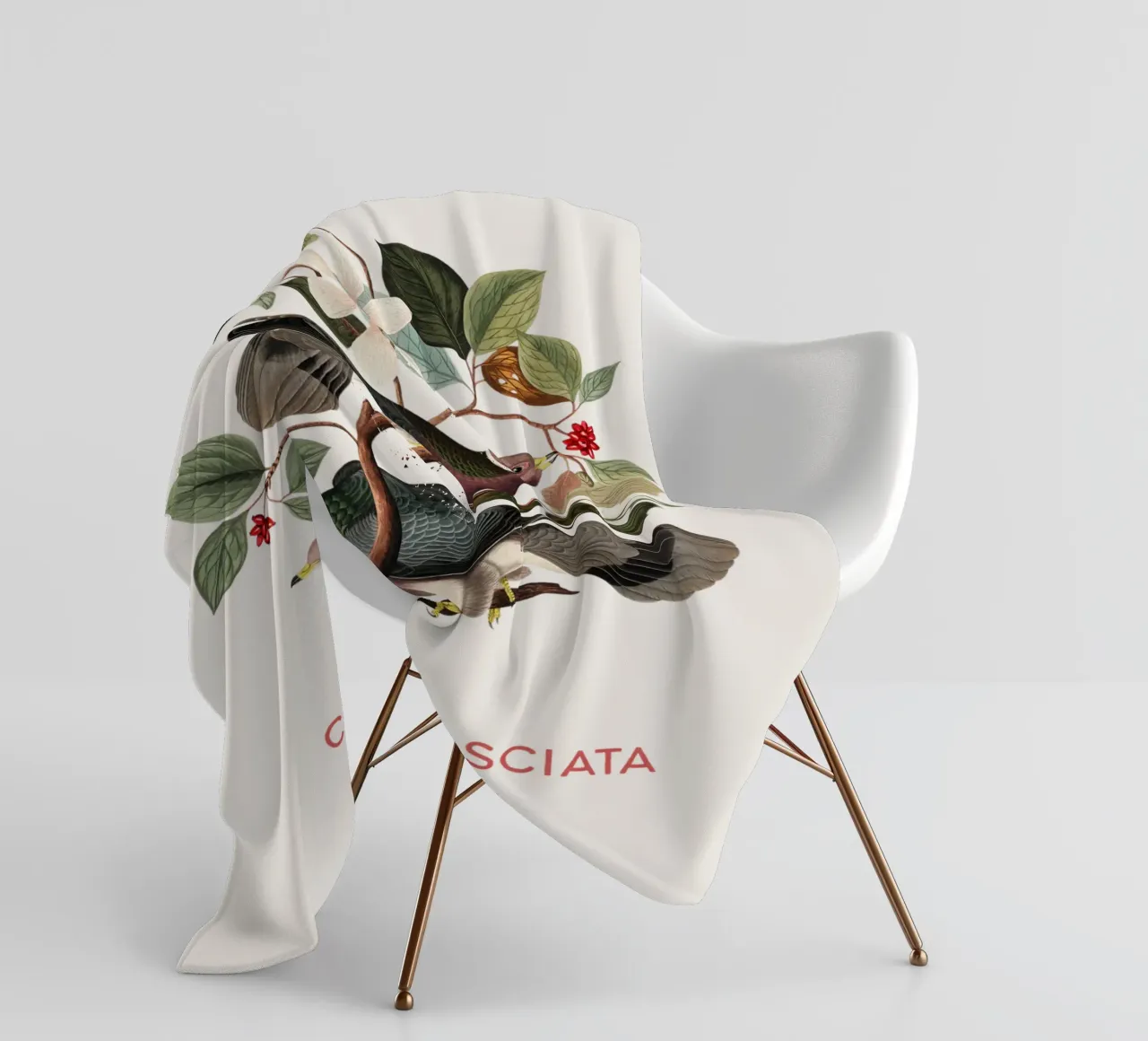 Piccione dalla coda a nastro o Columba fasciata coperta in pile da Vintagrafica