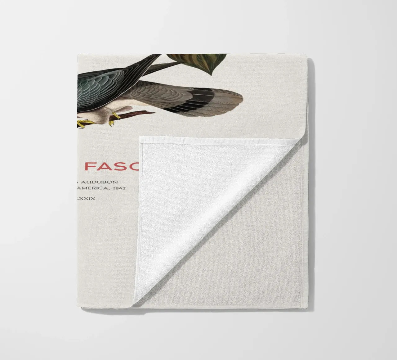 Piccione dalla coda a nastro o Columba fasciata telo mare da Vintagrafica