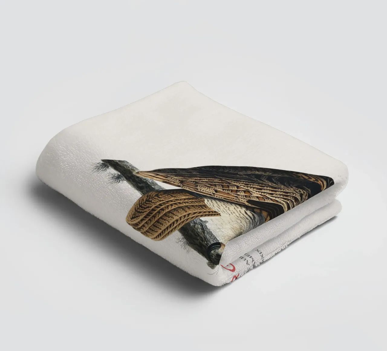 Great horned owl or Strix virginiana towel by Vintagrafica