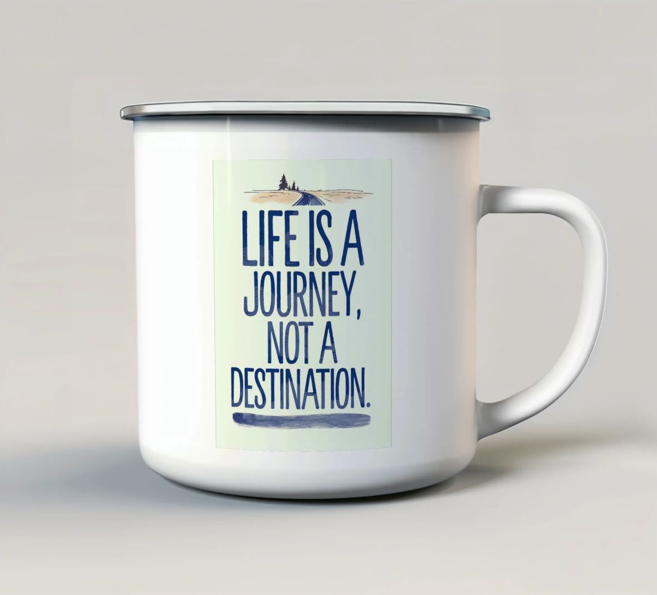 La vita è un viaggio, non una destinazione tazza in smalto da logic