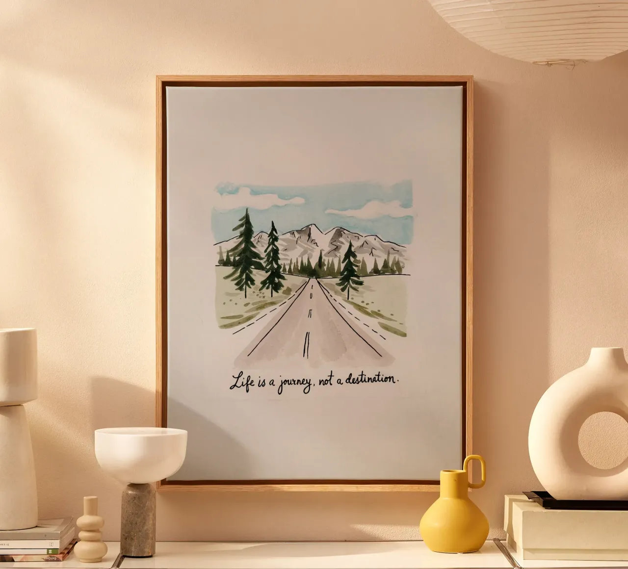Life is a journey, not a destination canvas with Floater frame by logic