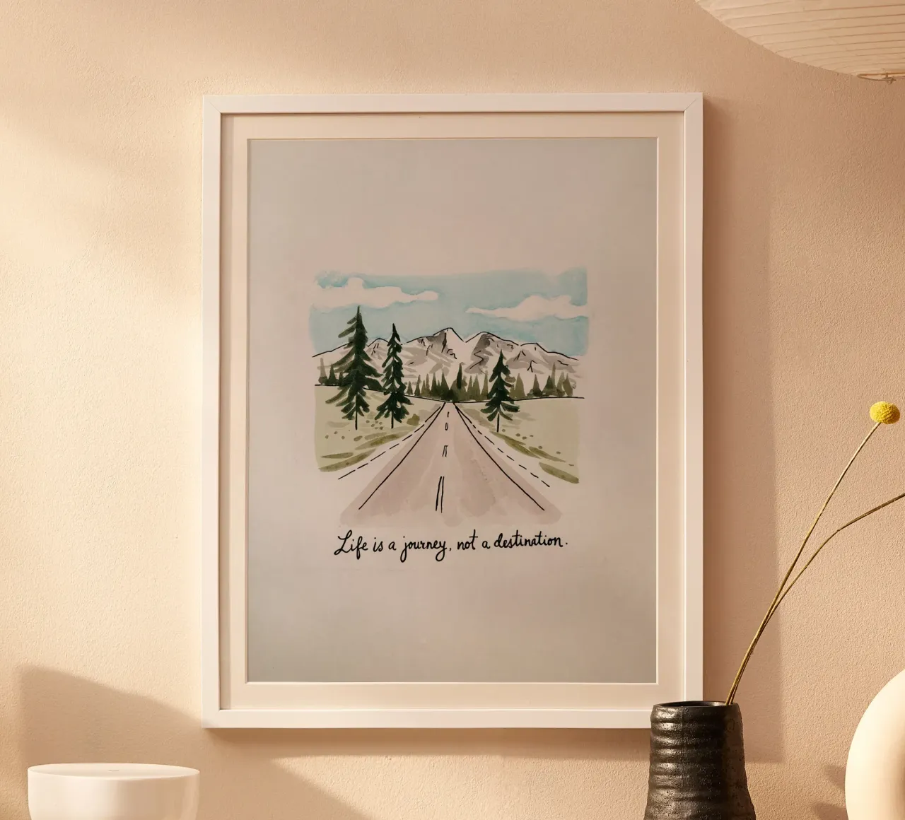 La vita è un viaggio, non una destinazione poster con telaio in alluminio da logic