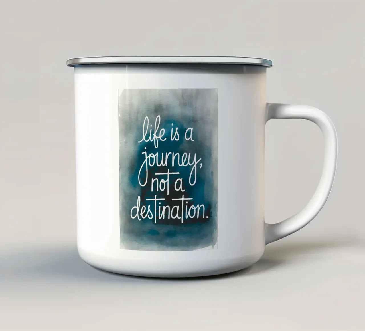 La vita è un viaggio, non una destinazione tazza in smalto da logic