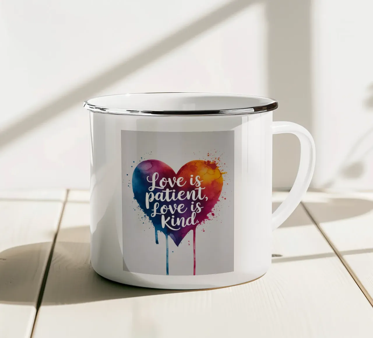 L'amore è paziente, l'amore è gentile tazza in smalto da logic