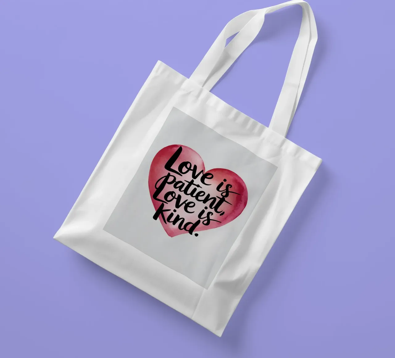 L'amore è paziente, l'amore è gentile borsa in juta da logic