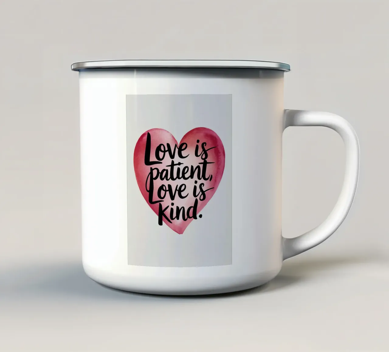 L'amore è paziente, l'amore è gentile tazza in smalto da logic