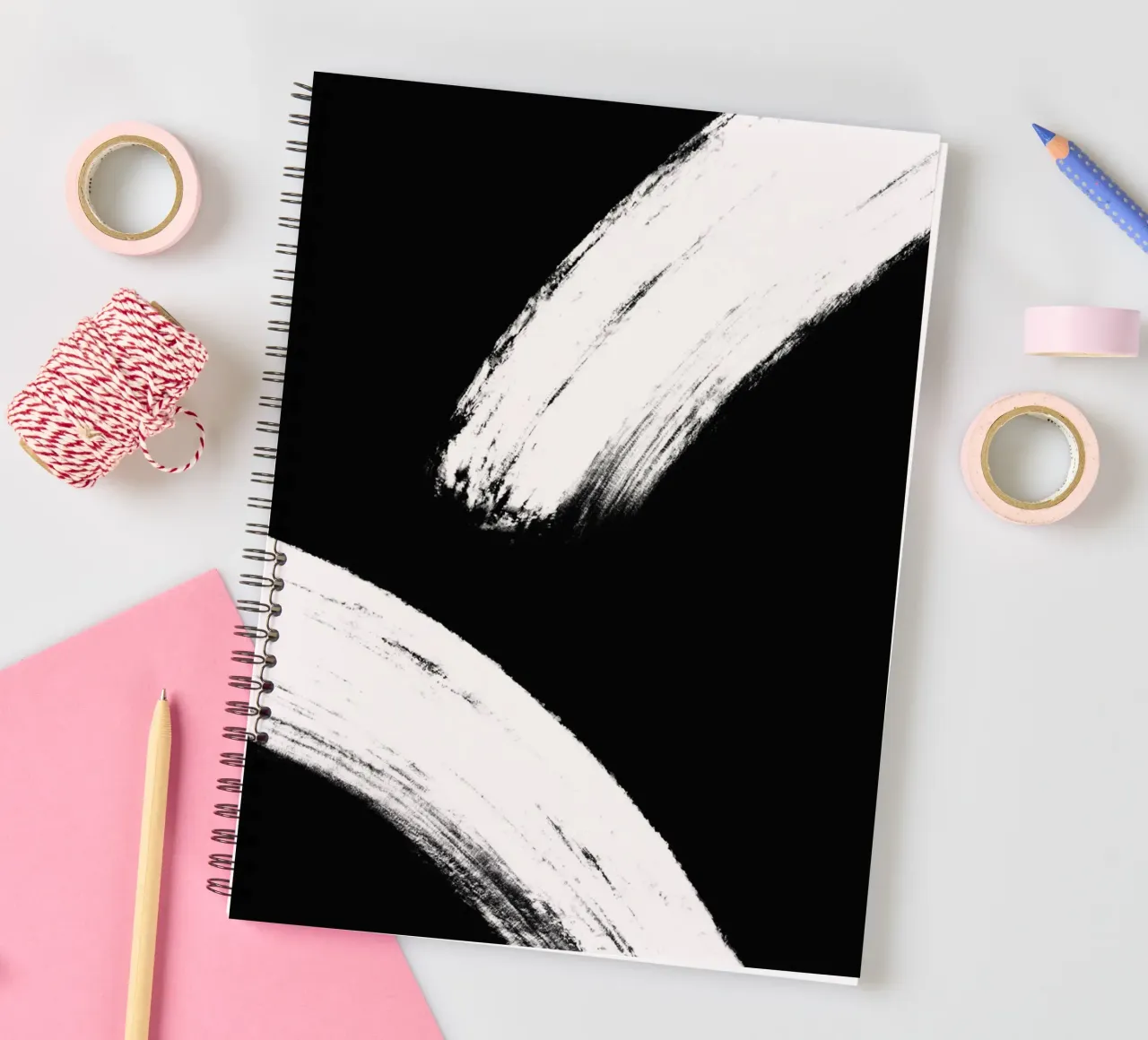 Black and White spiral notebook by treechild