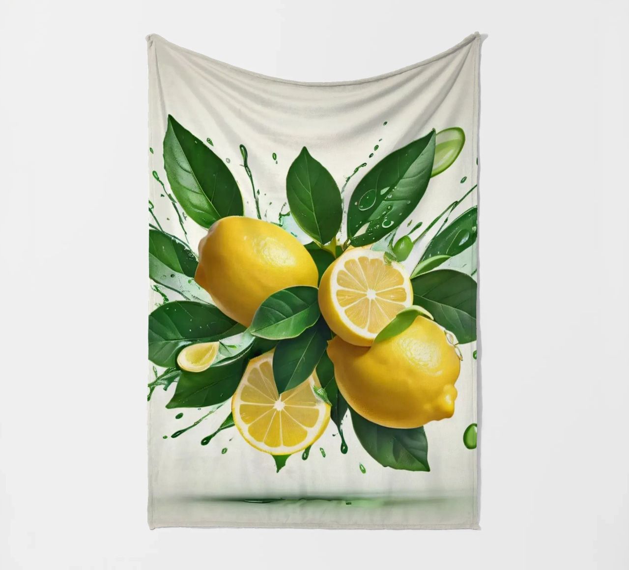 Mezzi limoni brillanti che erompono con succo e spruzzi coperta in pile da DesignDoodle