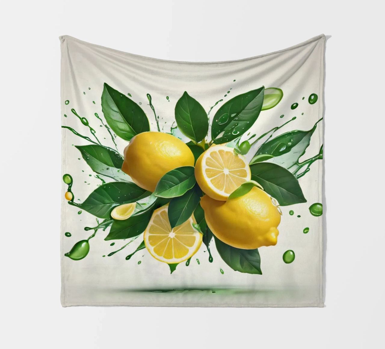 Mezzi limoni brillanti che erompono con succo e spruzzi coperta in pile da DesignDoodle