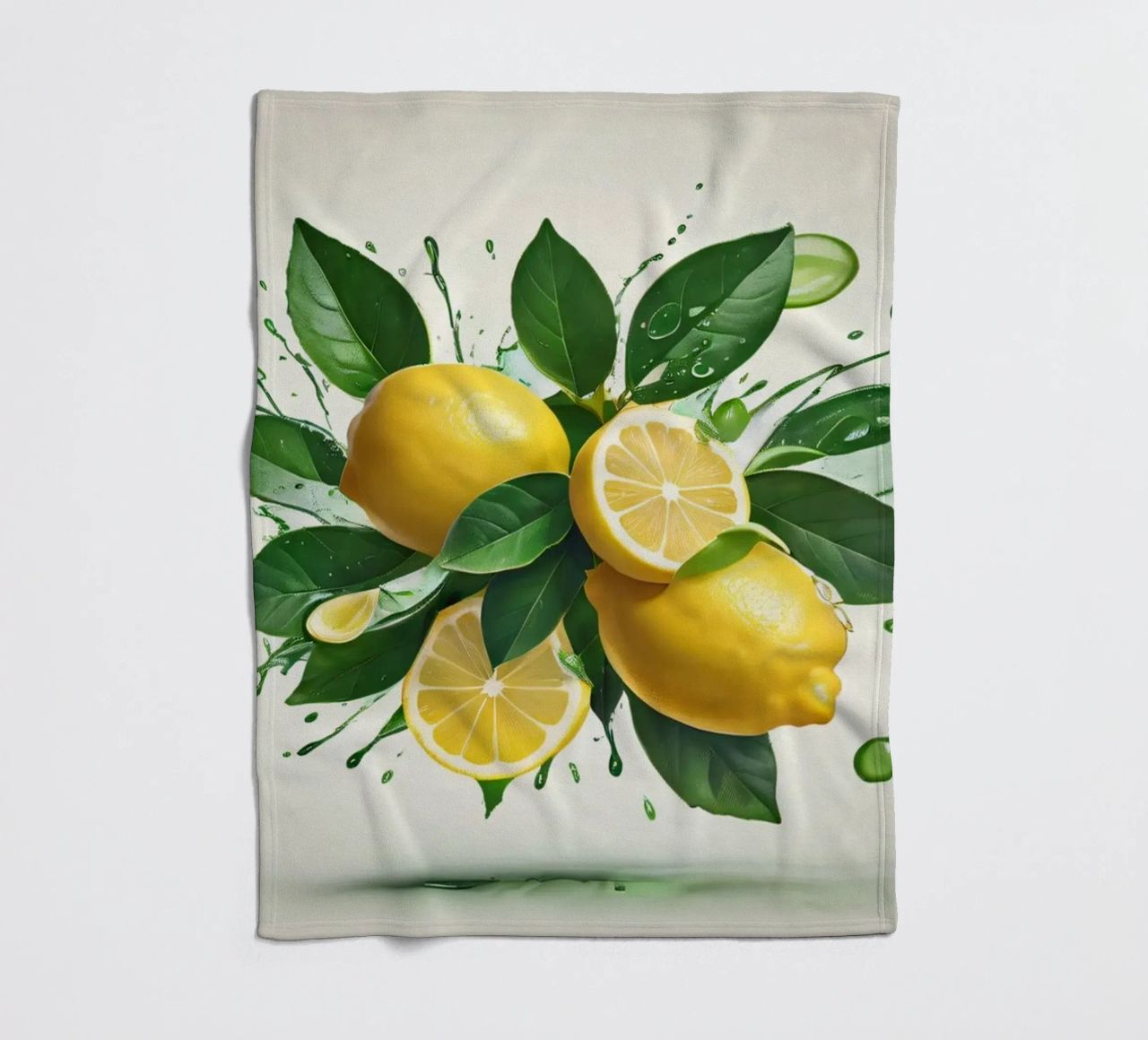 Mezzi limoni brillanti che erompono con succo e spruzzi coperta in pile da DesignDoodle